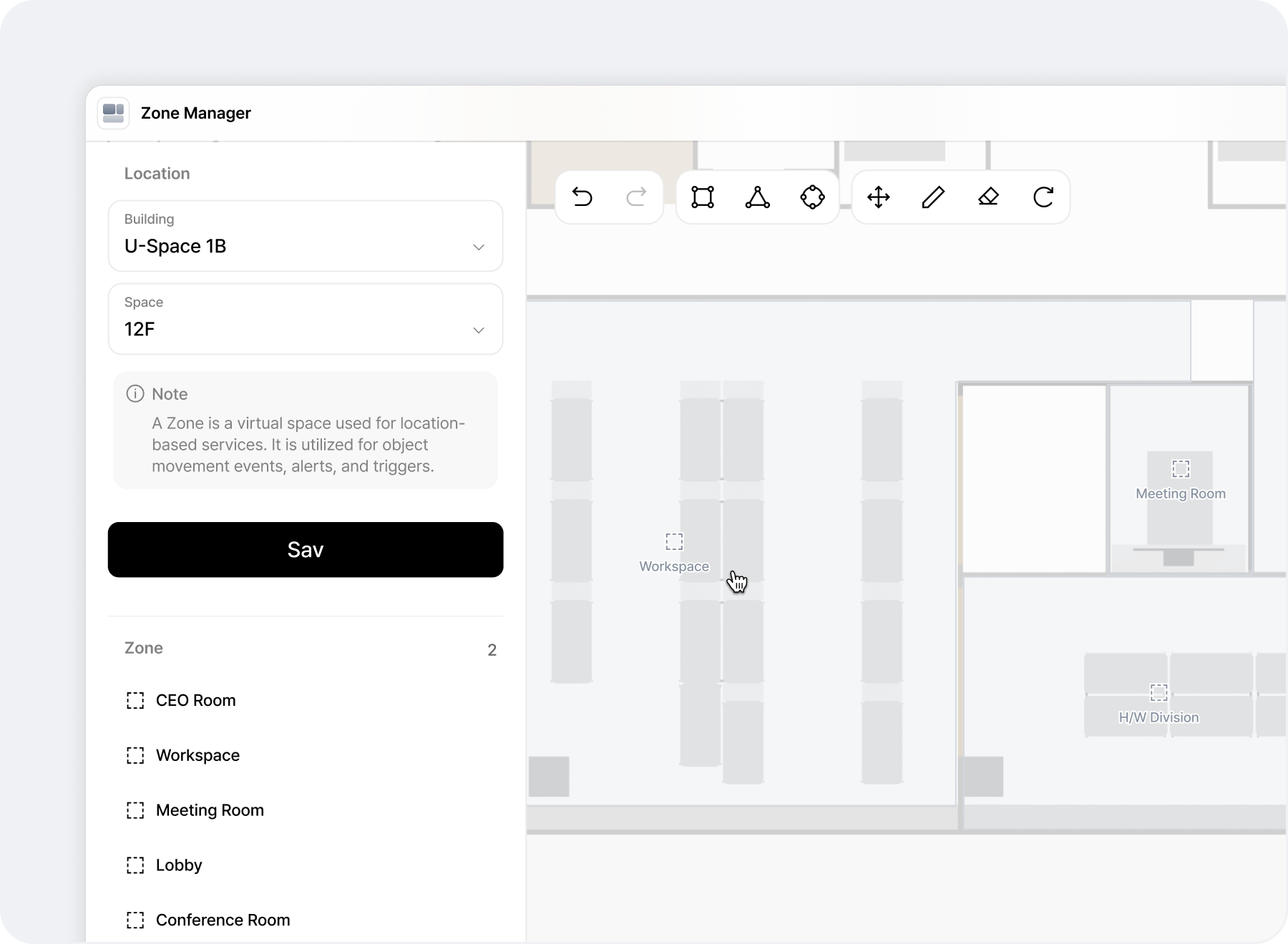 맵 기반 존 관리